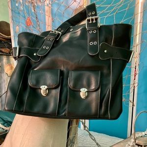 Black Leather Large Purse